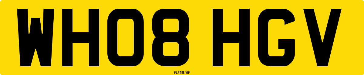 WH08 HGV Number Plate