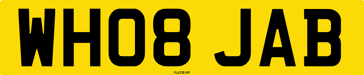 WH08 JAB Number Plate