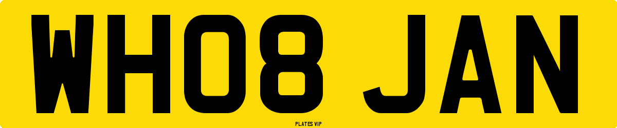 WH08 JAN Number Plate