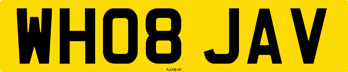 WH08 JAV Number Plate