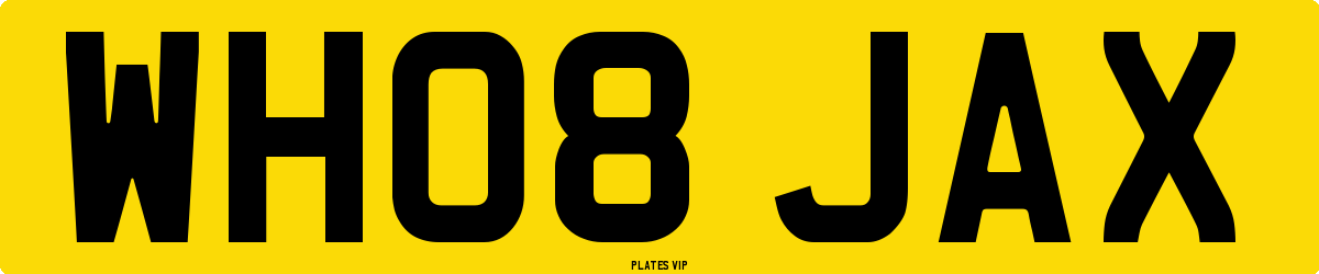 WH08 JAX Number Plate