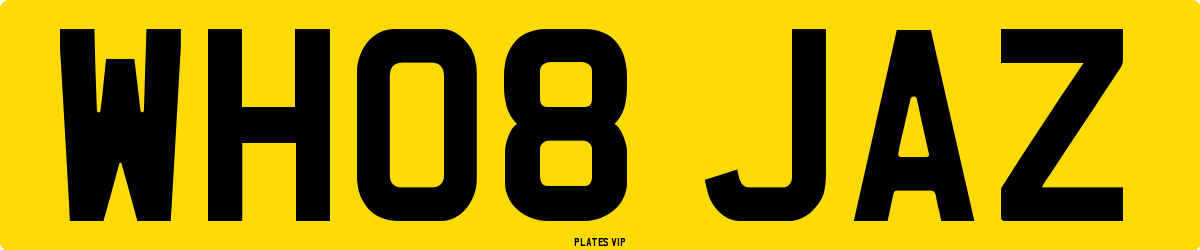 WH08 JAZ Number Plate