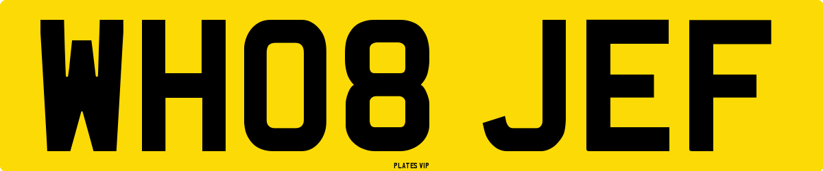 WH08 JEF Number Plate