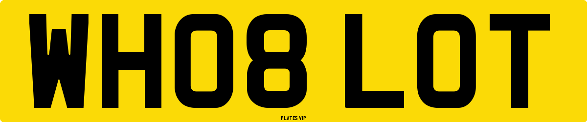 WH08 LOT Number Plate