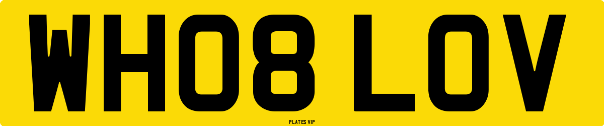 WH08 LOV Number Plate