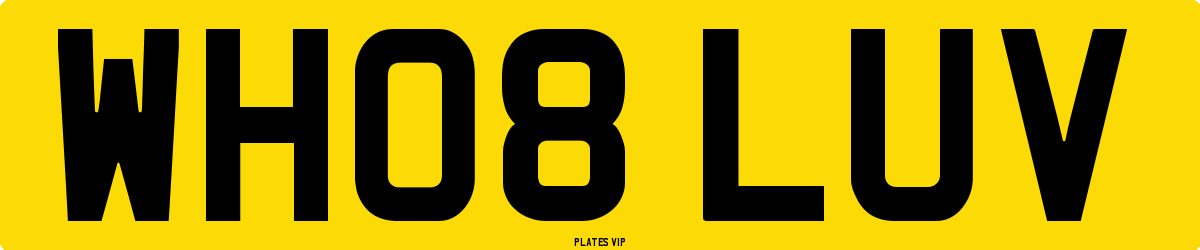 WH08 LUV Number Plate