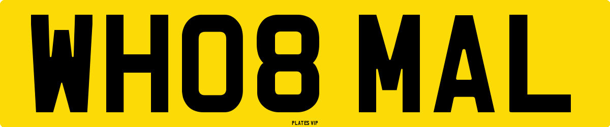 WH08 MAL Number Plate