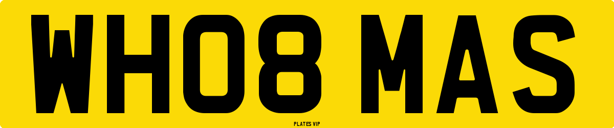 WH08 MAS Number Plate