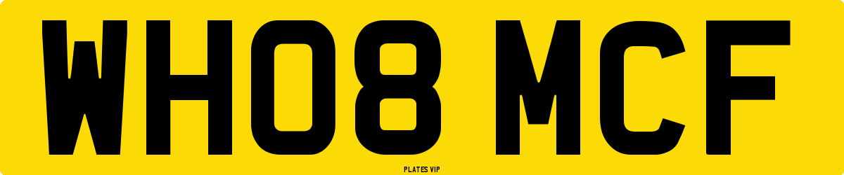 WH08 MCF Number Plate