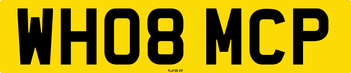 WH08 MCP Number Plate