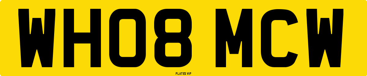 WH08 MCW Number Plate