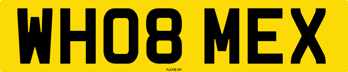 WH08 MEX Number Plate