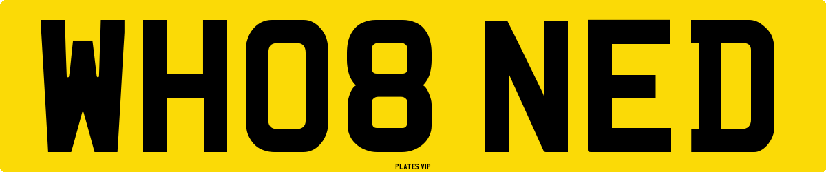 WH08 NED Number Plate