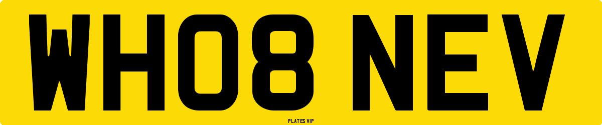 WH08 NEV Number Plate