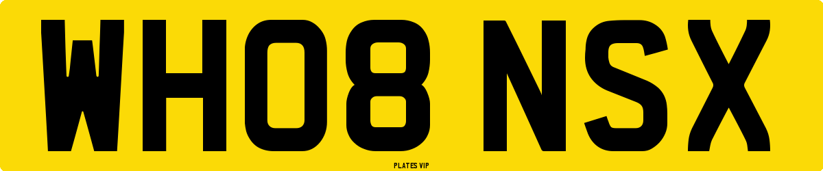 WH08 NSX Number Plate