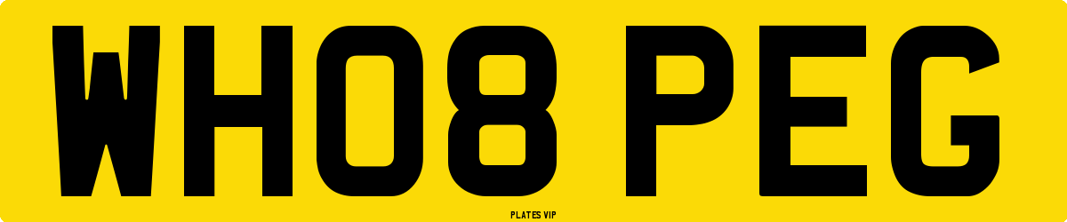 WH08 PEG Number Plate