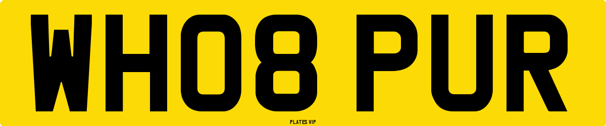 WH08 PUR Number Plate