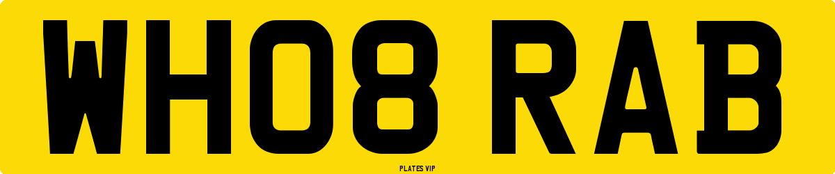 WH08 RAB Number Plate