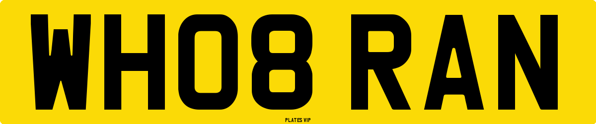 WH08 RAN Number Plate