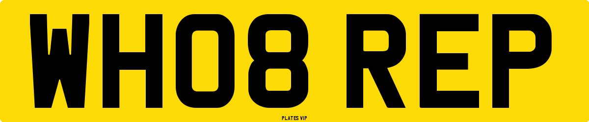 WH08 REP Number Plate