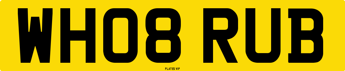 WH08 RUB Number Plate