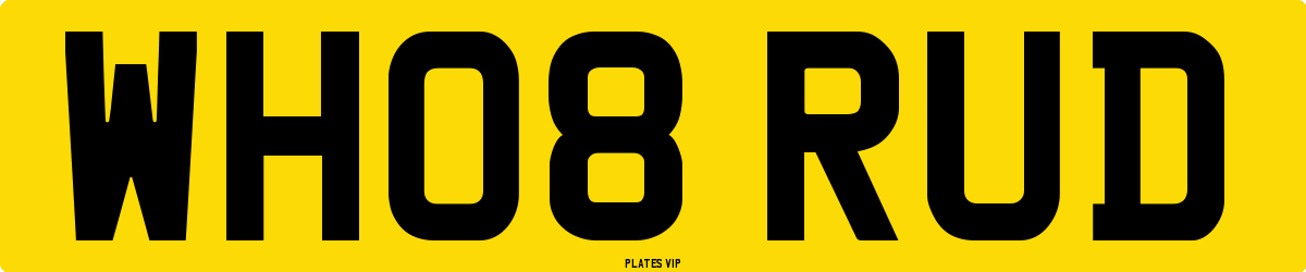 WH08 RUD Number Plate