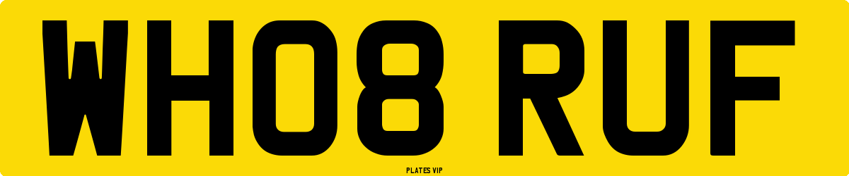 WH08 RUF Number Plate