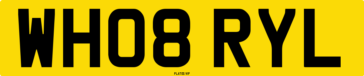 WH08 RYL Number Plate