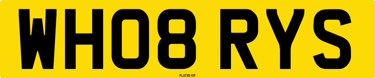 WH08 RYS Number Plate