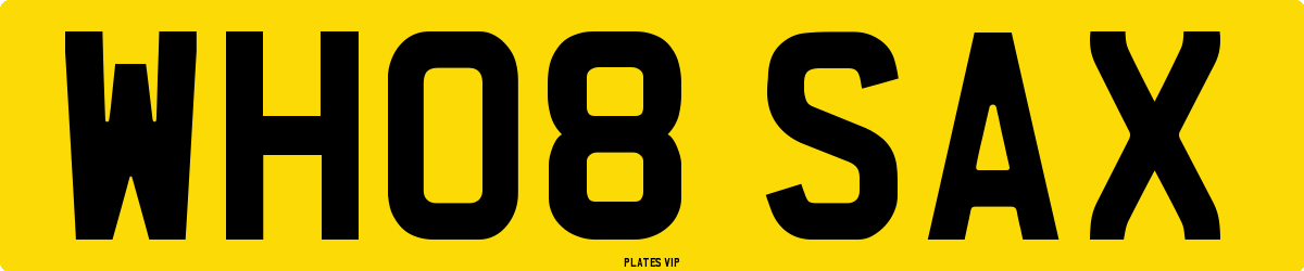 WH08 SAX Number Plate