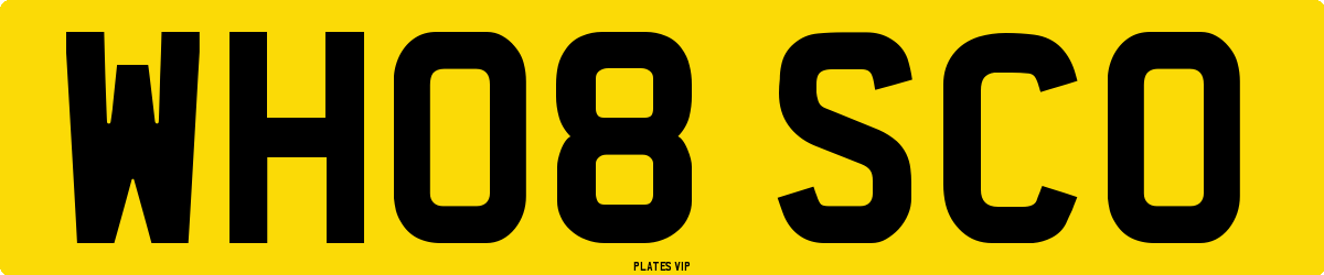 WH08 SCO Number Plate