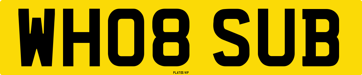 WH08 SUB Number Plate