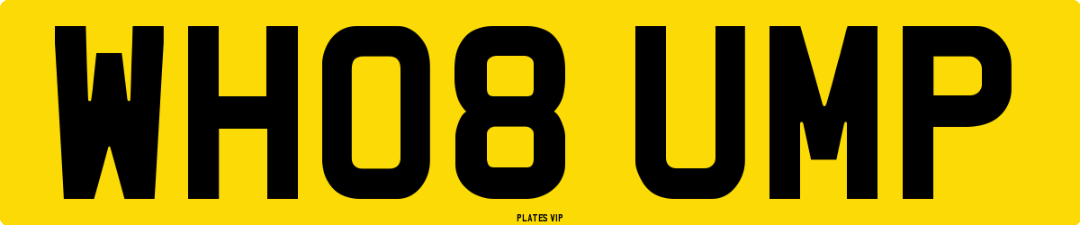 WH08 UMP Number Plate