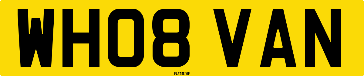 WH08 VAN Number Plate