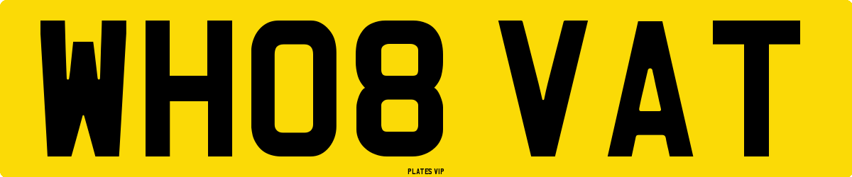 WH08 VAT Number Plate