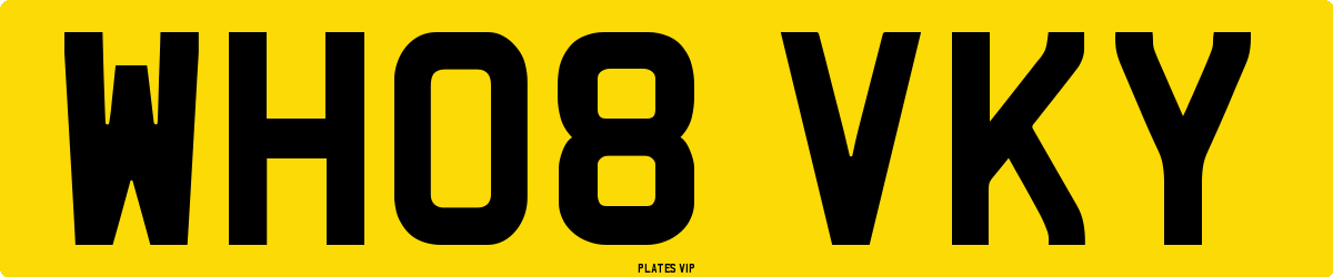 WH08 VKY Number Plate
