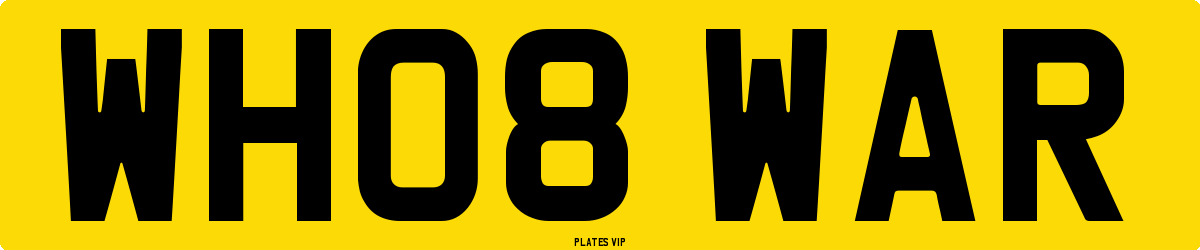 WH08 WAR Number Plate