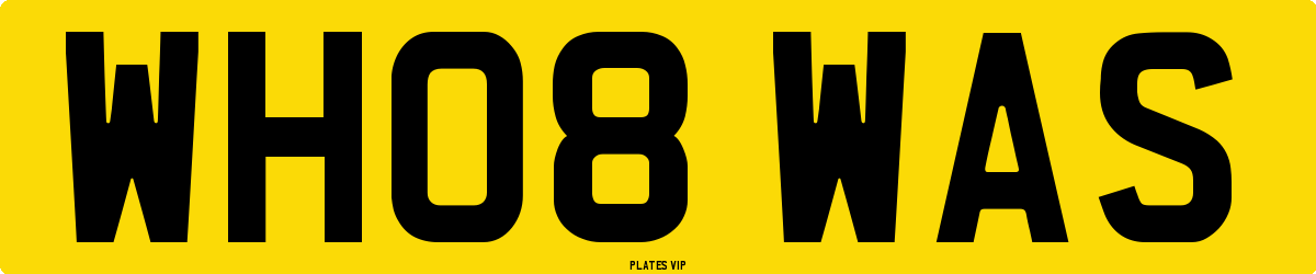 WH08 WAS Number Plate