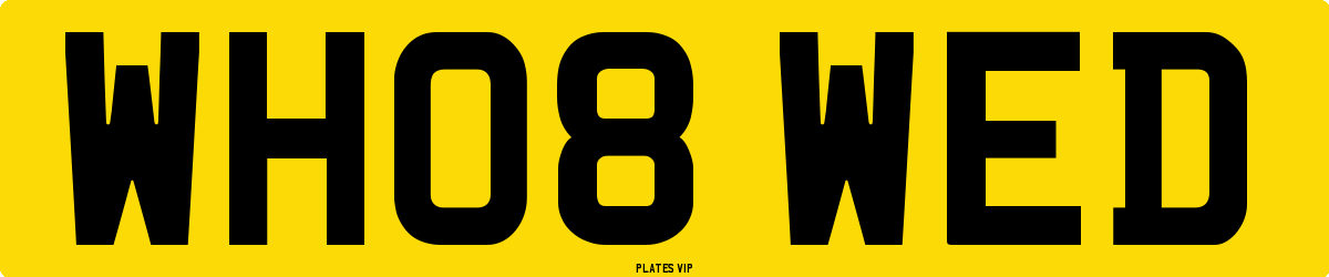 WH08 WED Number Plate