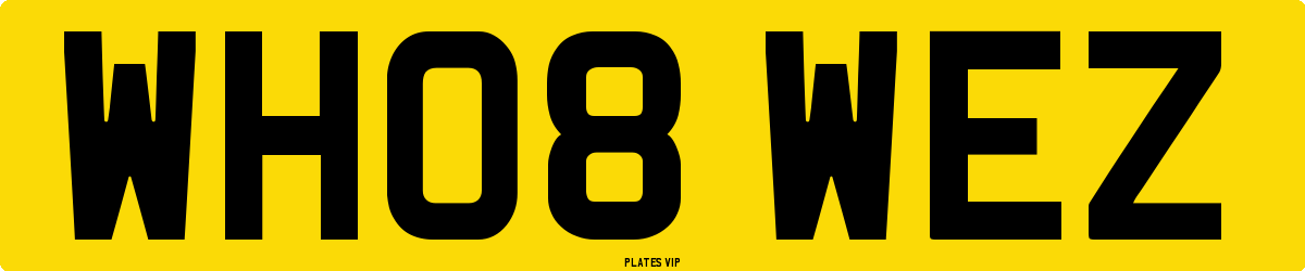 WH08 WEZ Number Plate