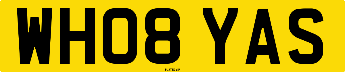 WH08 YAS Number Plate