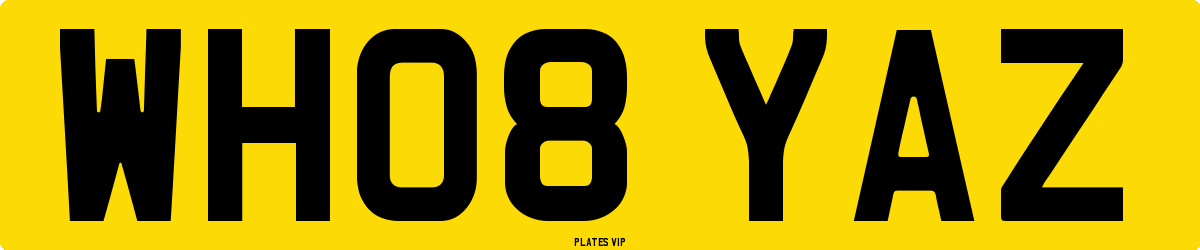 WH08 YAZ Number Plate