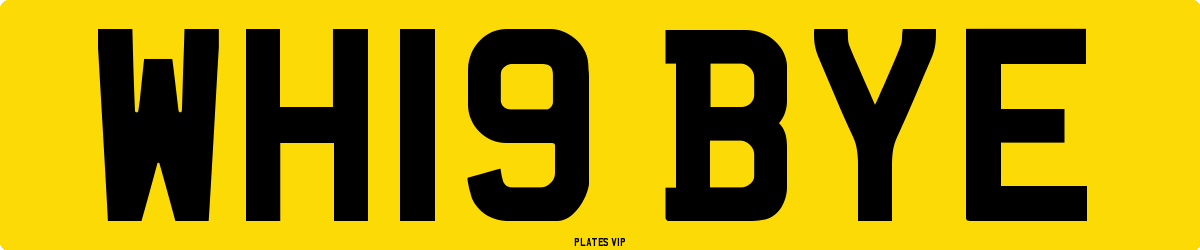 WH19 BYE Number Plate