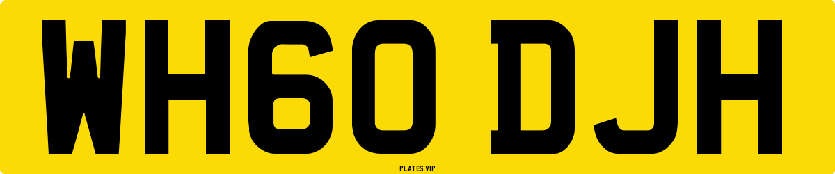 WH60 DJH Number Plate