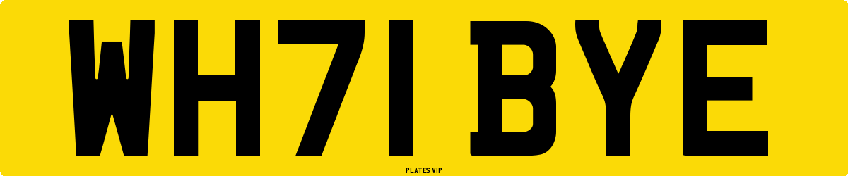 WH71 BYE Number Plate