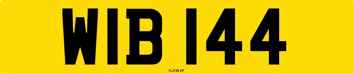 WIB 144 Number Plate
