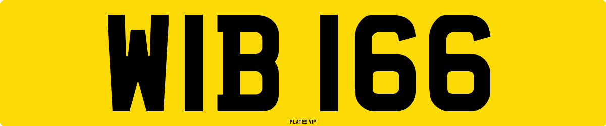 WIB 166 Number Plate