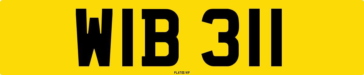 WIB 311 Number Plate