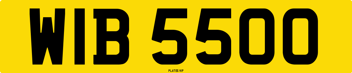 WIB 5500 Number Plate