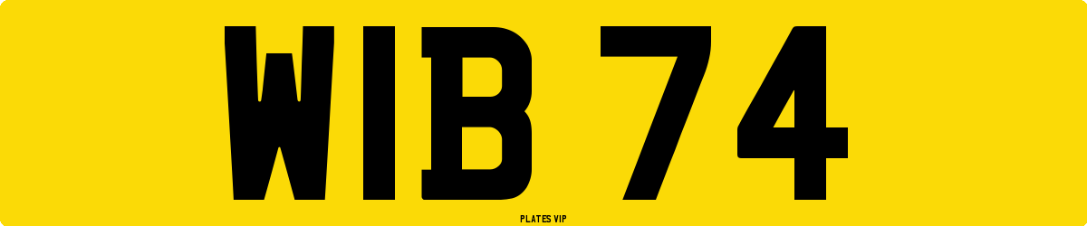 WIB 74 Number Plate